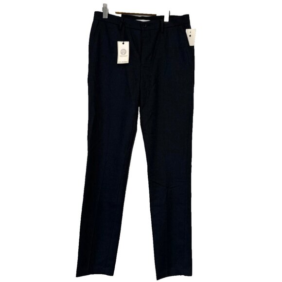 NWT Ben Sherman Pants Black Wool Classic Trousers EC1 Slim Fit Business W32 L34 - Picture 1 of 7